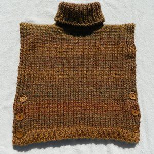 Hand Knit Aura Pullover Poncho Sz Girls 6 - 7